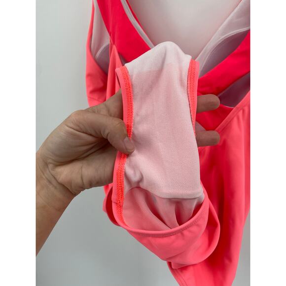 BODEN Cross Back Swimsuit Fizzy Fusion Color Block Pink Coral - Picture 7 of 8